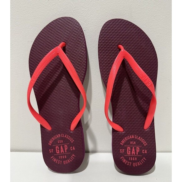 Gap Women size 7/8 pink purple flip flops flat thong slip on sandals - Picture 3 of 9